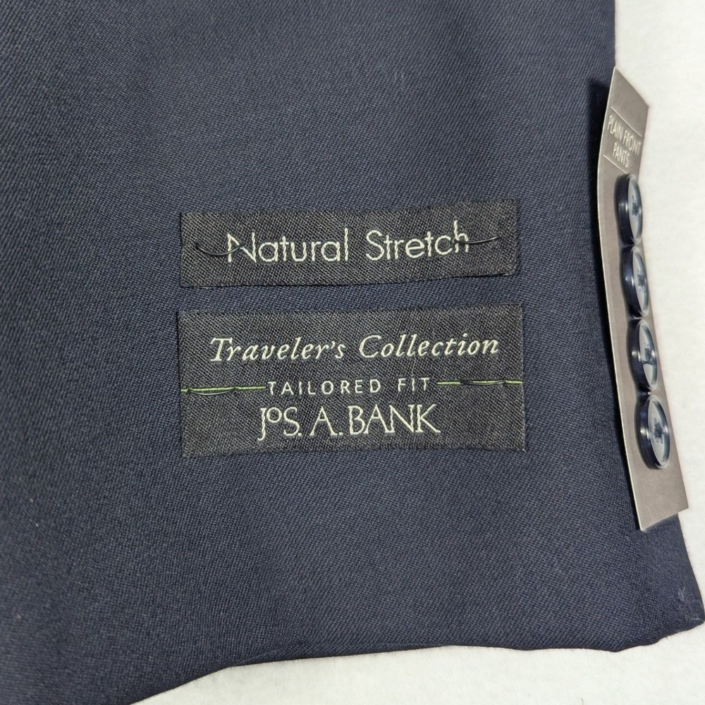 NEW Jos. A. Bank Travelers Collection Navy‎ Wool Blazer 43L Tailored Fit - Picture 5 of 7